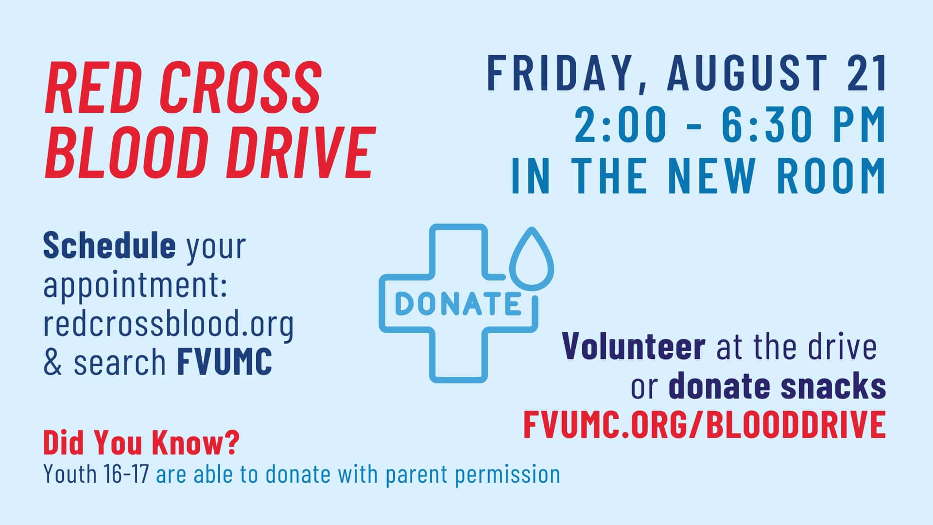 Red Cross Blood Drive Set for August 21
