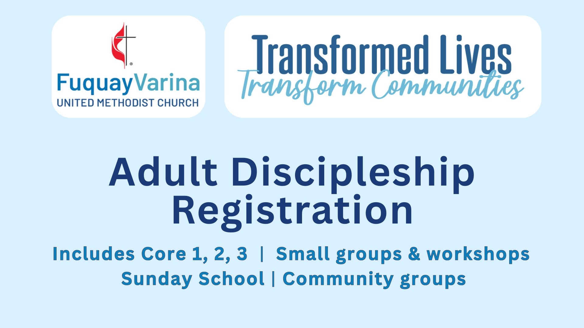 Adult Discipleship Opportunities – Fall 2026